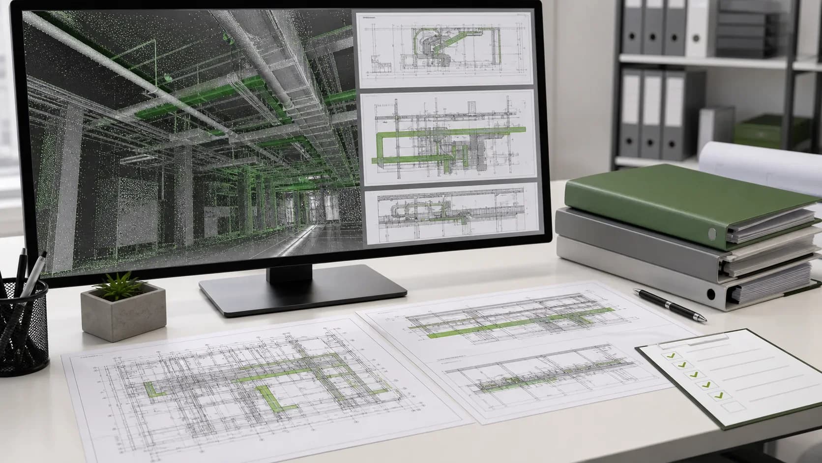Облако точек, DWG и PDF материалы по результатам исполнительной 3D-съемки