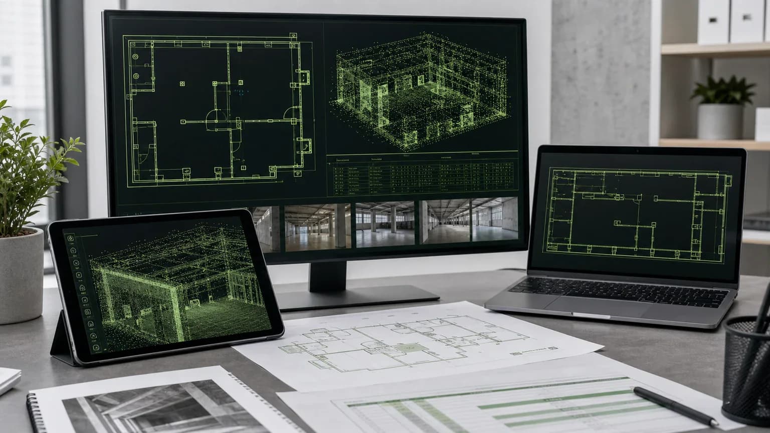 DWG и PDF материалы после обмеров коммерческого помещения