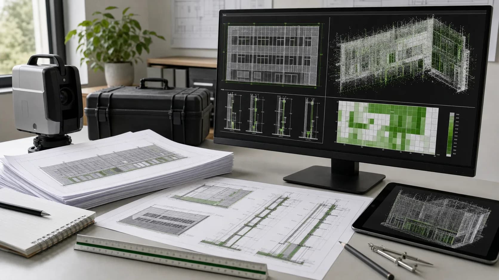 DWG и PDF материалы по результатам фасадной съемки перед монтажом облицовки