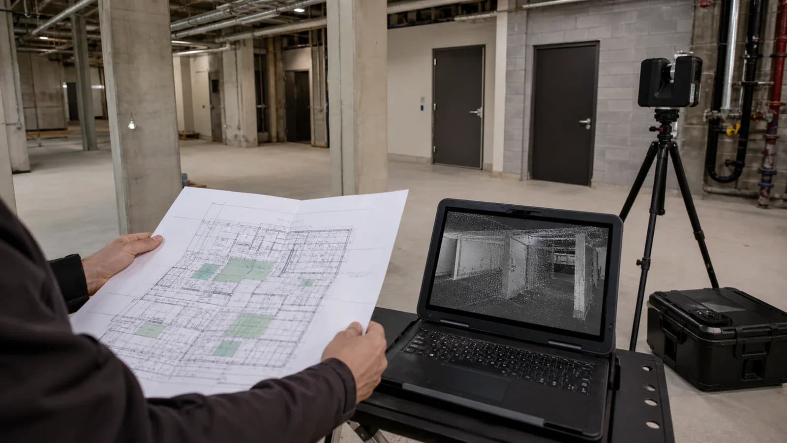 Проверка зон доступа и ограничений после 3D-сканирования объекта