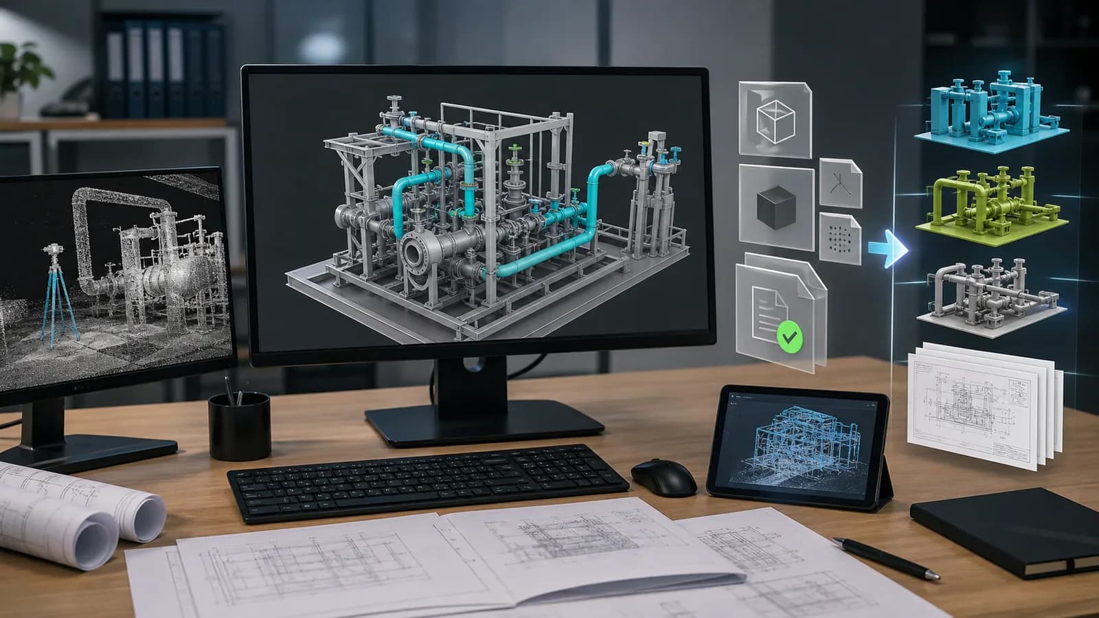 Форматы выдачи 3D CAD модели по облаку точек для рабочей команды