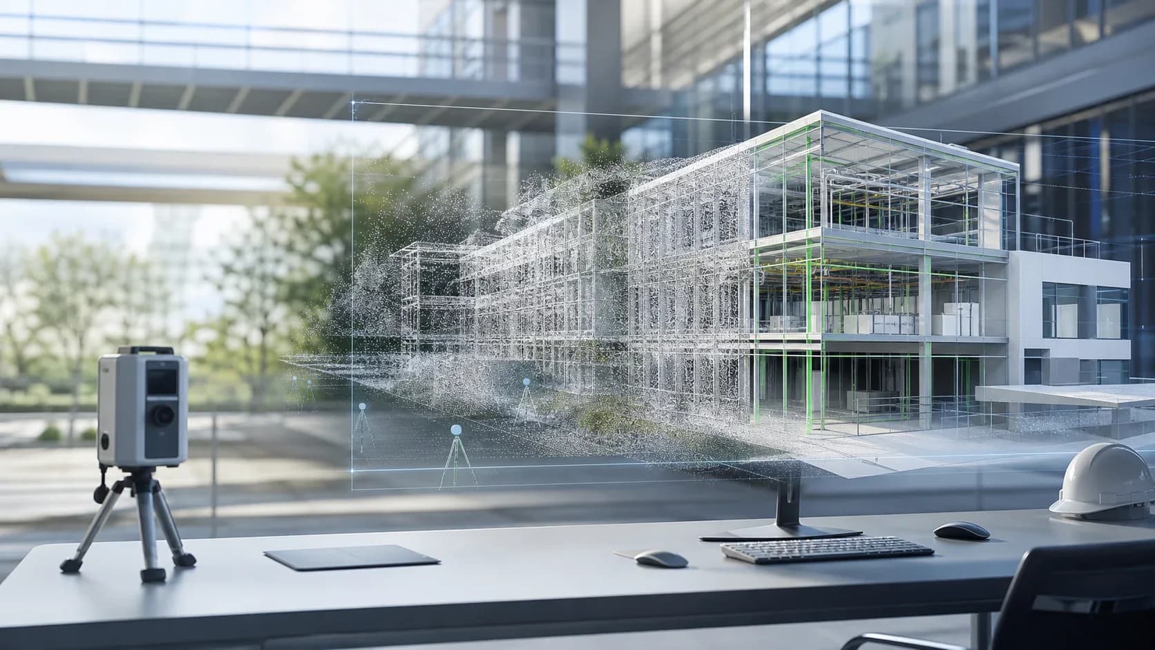 3D модель здания по облаку точек на инженерной рабочей станции
