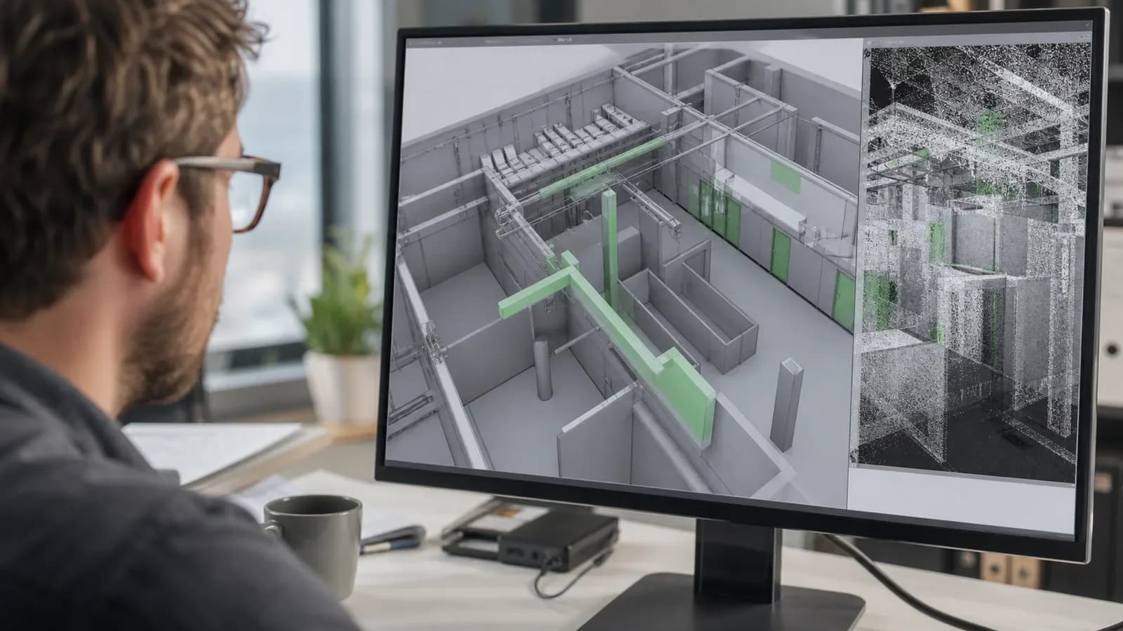 3D/CAD-модель существующего объекта по облаку точек без автоматического BIM