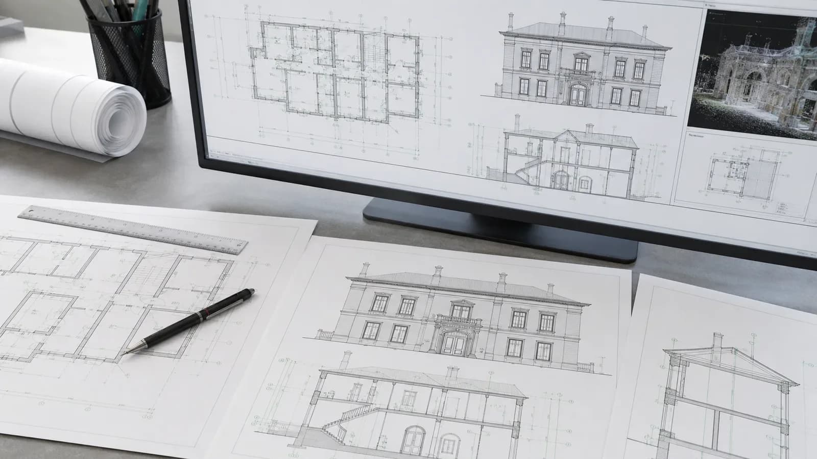 Обмерные DWG и PDF чертежи по данным 3D-сканирования