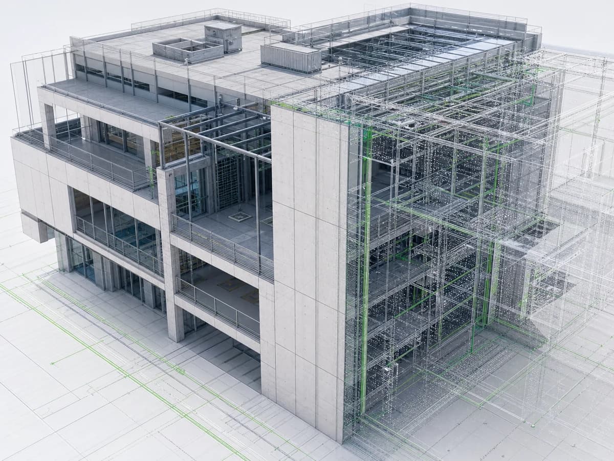 3D/CAD-модель здания по облаку точек