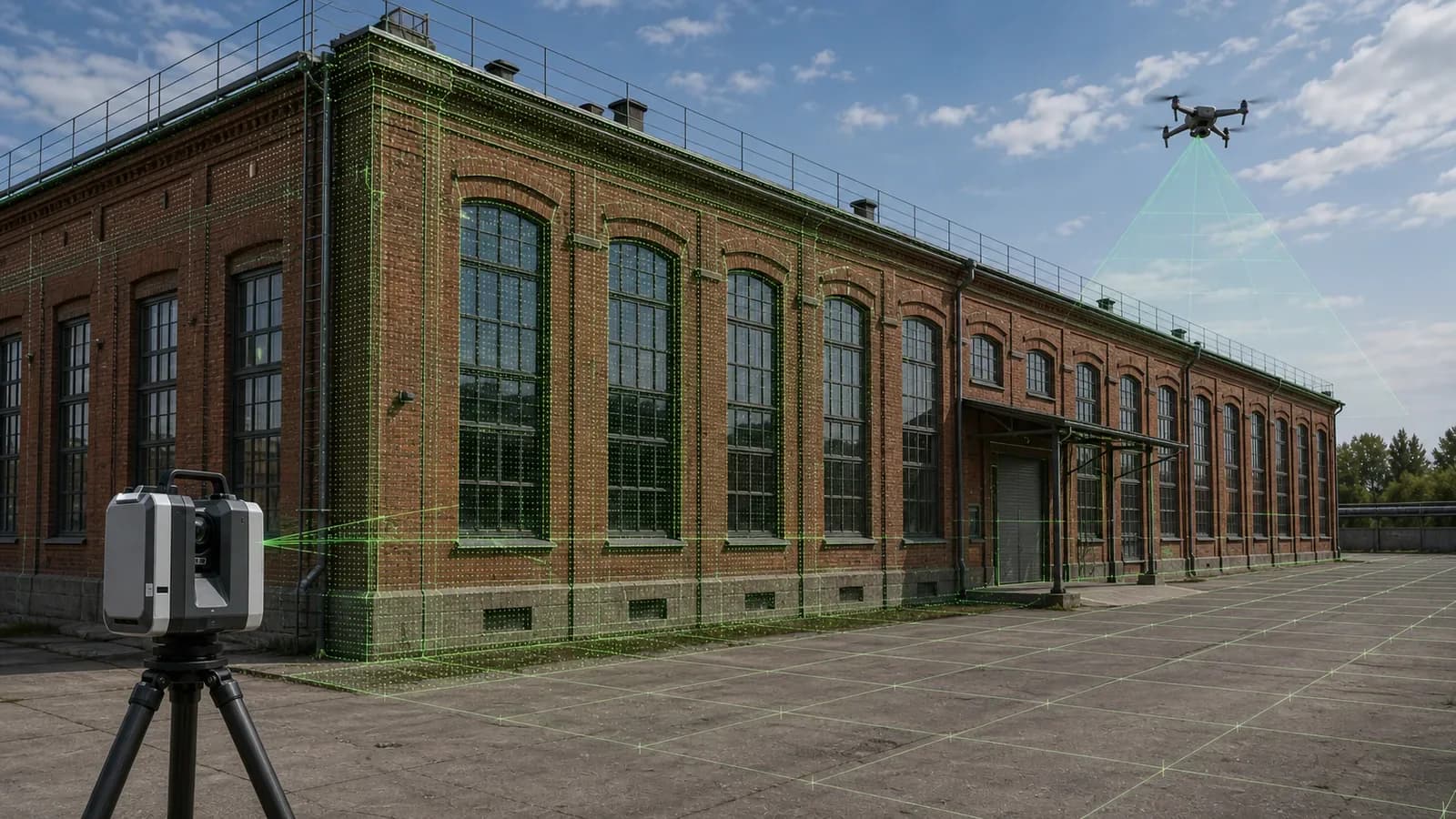 Сравнение лазерного 3D-сканирования и фотограмметрии для здания и территории