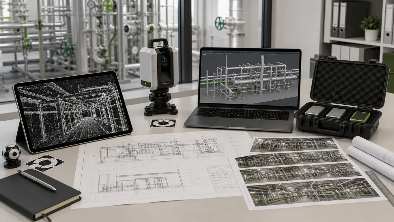 Материалы после 3D-сканирования трубопроводов: облако точек, панорамы и сечения