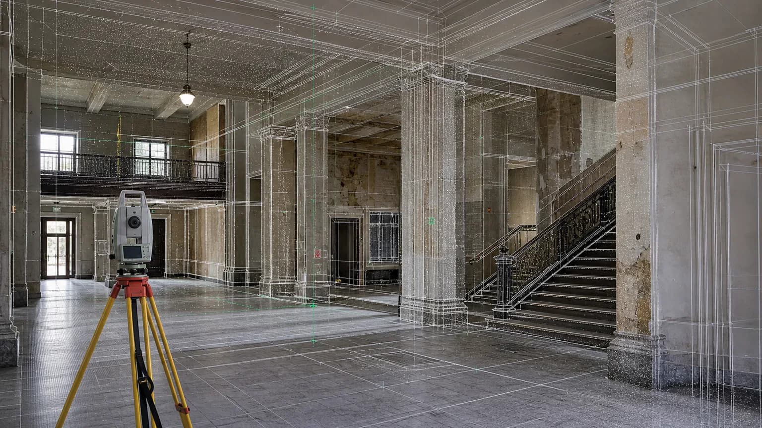 Лазерное 3D-сканирование существующего здания для создания BIM-модели по облаку точек