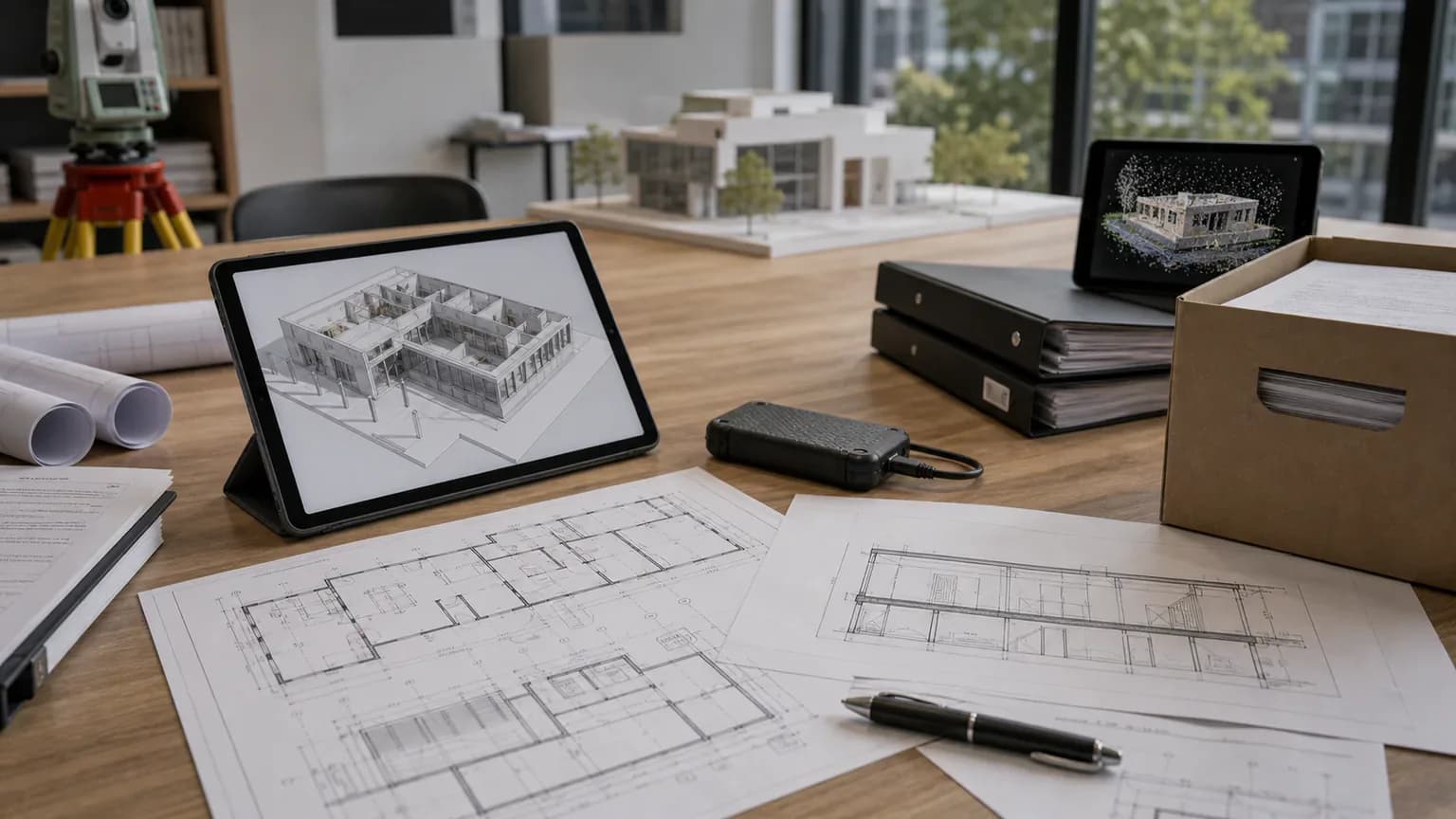 Материалы Scan-to-BIM проекта: чертежи, облако точек, BIM-модель и архив файлов