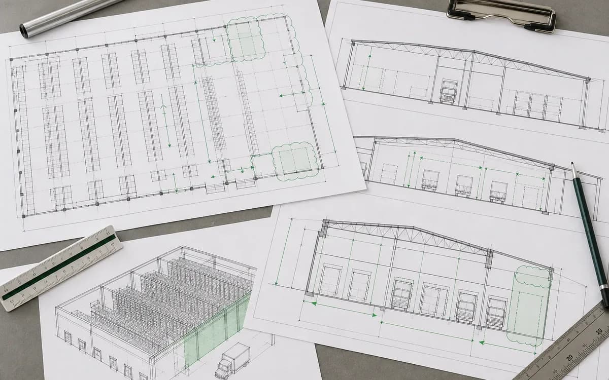 DWG/DXF-планы, сечения и проверки габаритов склада